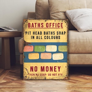 English Coal NCB PHB Soap Pit Baths Mining Sign