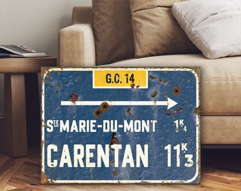 French WW2 Sign Carentan Band Of Brothers Army Sign