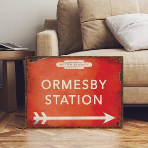 Englische Eisenbahn Ormesby Station Schild