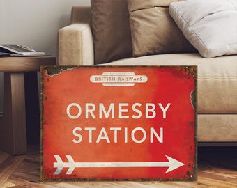 Englische Eisenbahn Ormesby Station Eisenbahn Metallschild