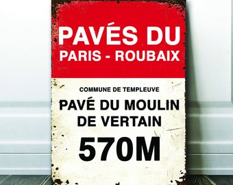 Paris Roubaix Road Cycling Sign - Cycling Gift