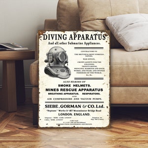 Siebe Gorman Deep Sea Diving Helmet Sign Mark V Deep Marine Diver