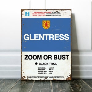 Mountain Bike MTB Glentress Trail Sign - MTB Cycling Gift
