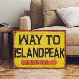 ISLAND PEAK EVEREST Basislager Bergsteigen Schild