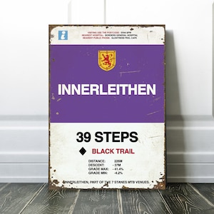 Mountain Bike MTB Innerleithen 7 Stanes Trail Sign - MTB Cycling Gift