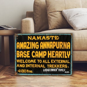 Annapurna Namaste Nepal Trek Sign