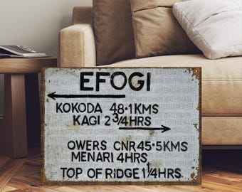 Kokoda Trail Halfway Sign Hiking Sign