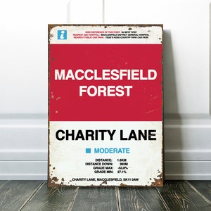 Mountain Bike MTB Macclesfield Trail Sign - MTB Cycling Gift