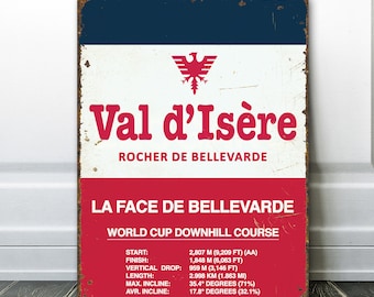 Val d' Isere Ski Downhill Skiing Sign - Gift for Skiers