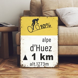 Alpe D'Huez Tour de France Cycling Sign - Gift for Cyclist