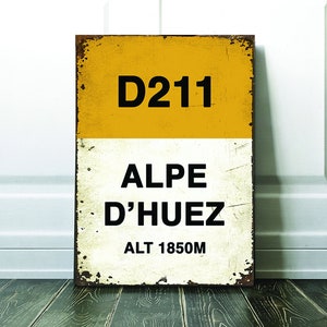 Cartel ciclista del Tour de Francia de Alpe D'Huez: regalo para ciclistas