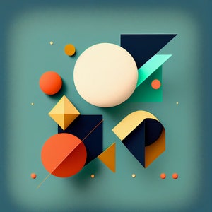 Minimalistic wall print with geometric shapes