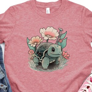 Youth Happy Tortoise Turtle shirt Turtle Lover Shirt Kids Turtle Shirt Gift for Daughter Cottagecore  Goblincore Fairycore Gift for Girl