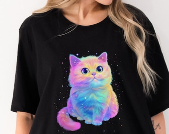 Cosmic Kitty Shirt Cat Shirt Galaxy Cat Shirt Kawaii Cat Shirt Gift Cat Lover Gift for Her Cat Mom Shirt Pastel Kawaii Cat