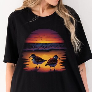 Plovers at Sunset Shirt Plover Shirt Bird Shirt Sunset Shirt Beach Shirt Nature Shirt Wading Birds Shirt Summer Shirt Gift for Bird Lover
