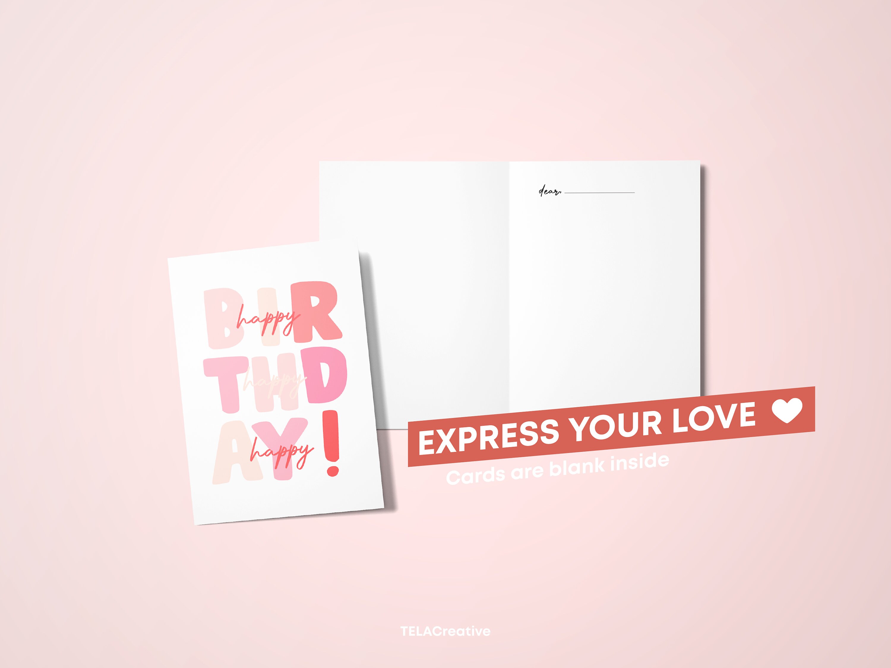 Pink Birthday Card for Girl, Printable Greeting (digital Download) - Etsy