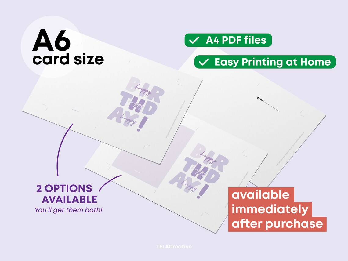 Lilac Flash Card.pdf Printable Lilac Birthday Card for Kid (PDF) - Etsy
