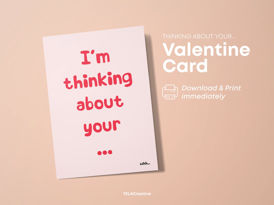 Printable Valentine's Day Card: Thinking of You (PDF) - Etsy