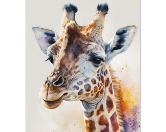 Giraffe Watercolour Print