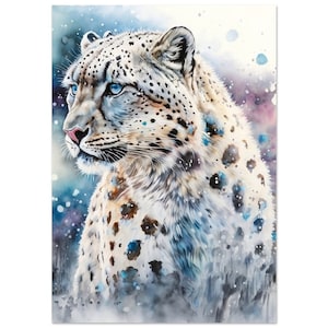 Snow Leopard Watercolour Print