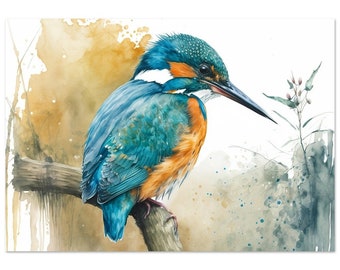 Kingfisher Watercolour Print
