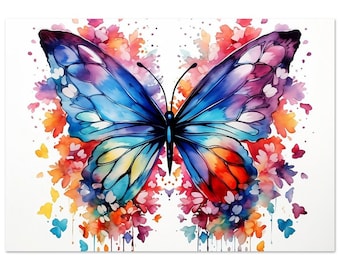 Butterfly Watercolour, Painting, Print, Poster, Picture, Wall Art, Décor