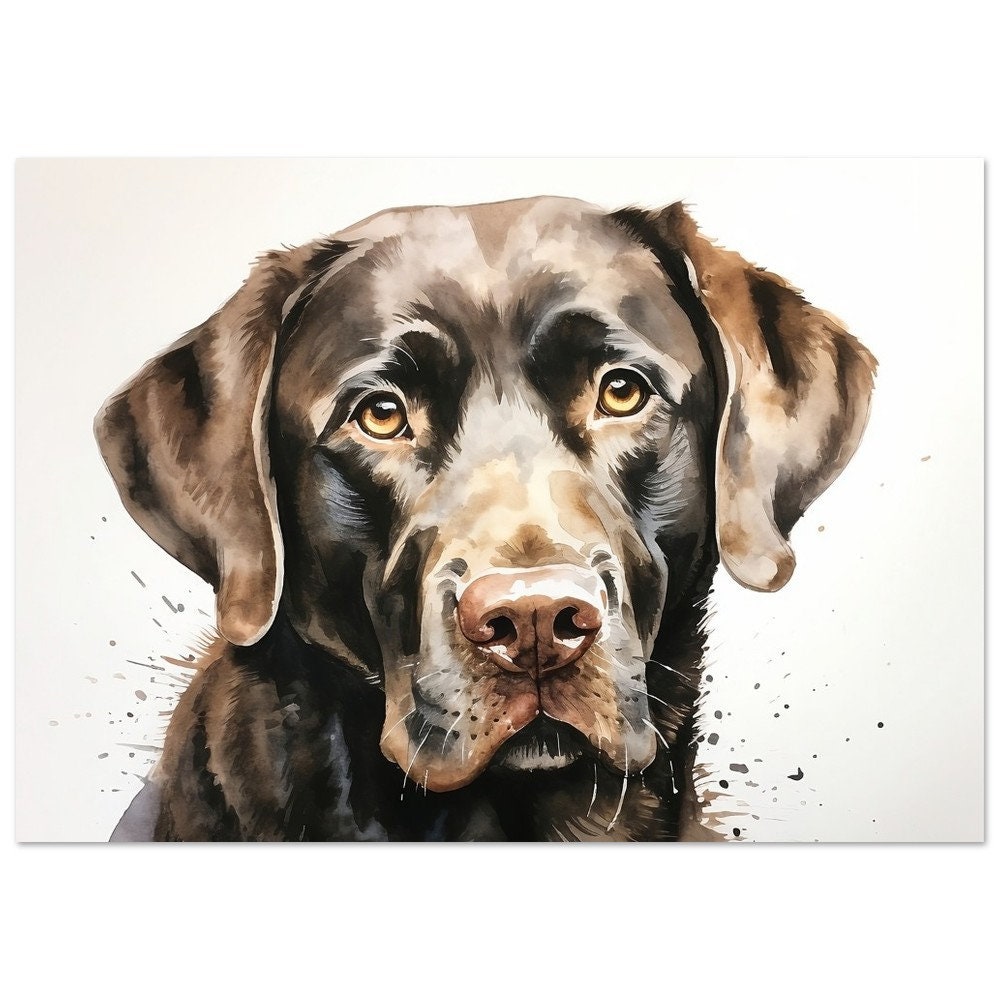 Labrador Watercolour Print - Chocolate