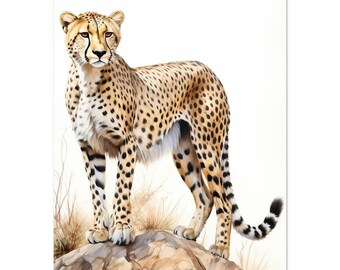 Cheetah Watercolour Print