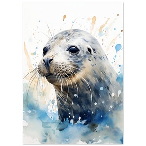 Seal Watercolour Print
