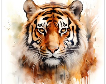 Tijger aquarelprint