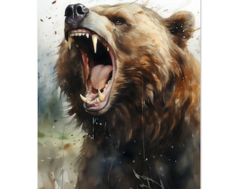 Aquarel print grizzlybeer