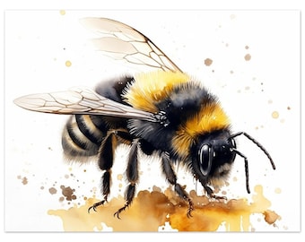 Bee Watercolour Print