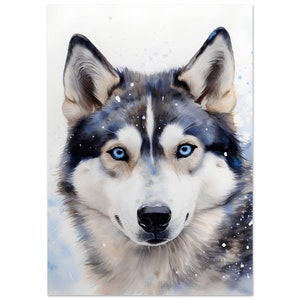 Huskey-aquarelprint