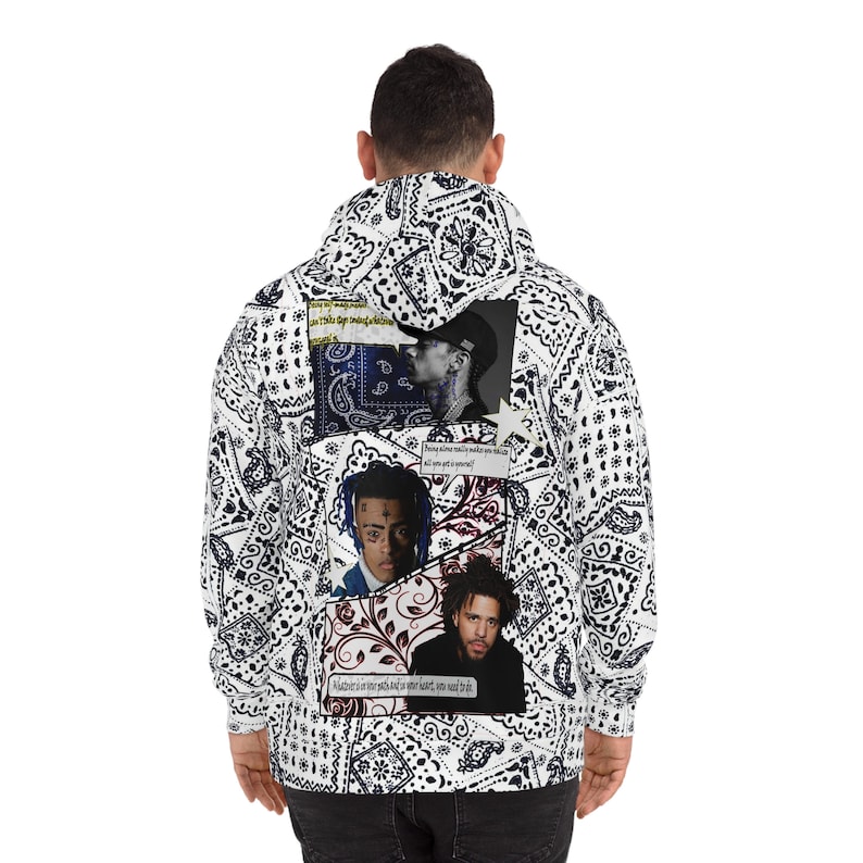 Nipsey, Xxxtentacion, Jcole, Blue Bandana Hoodie Fashion Hoodie AOP Etsy