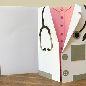 DOCTOR MEDIC PINK Style Card With Envelope - can be personalised - for any occasion