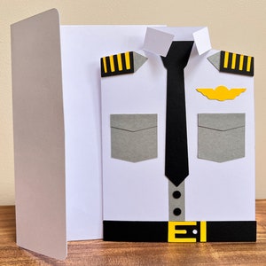 PILOT CAPTAIN AVIATOR Card For Any Occasion With Envelope - Can be personalised - Colours/Amount of Stripes Changed