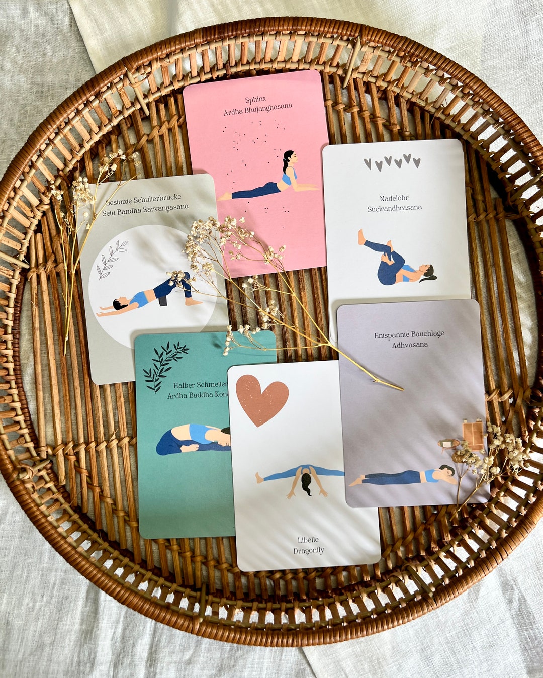 Yin Yoga BASIC POSTURES Asana Card Set Etsy