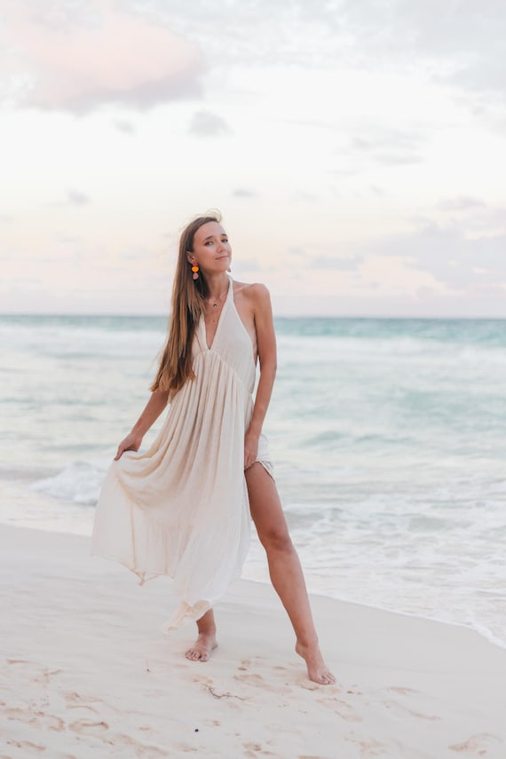 Handmade Cotton Summer Dress: Boho Flowy Beach Outfit