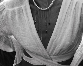 Collar perlas dorado boho