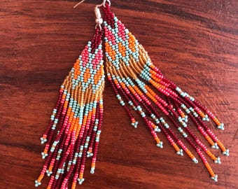 Aretes chaquira mexico boho