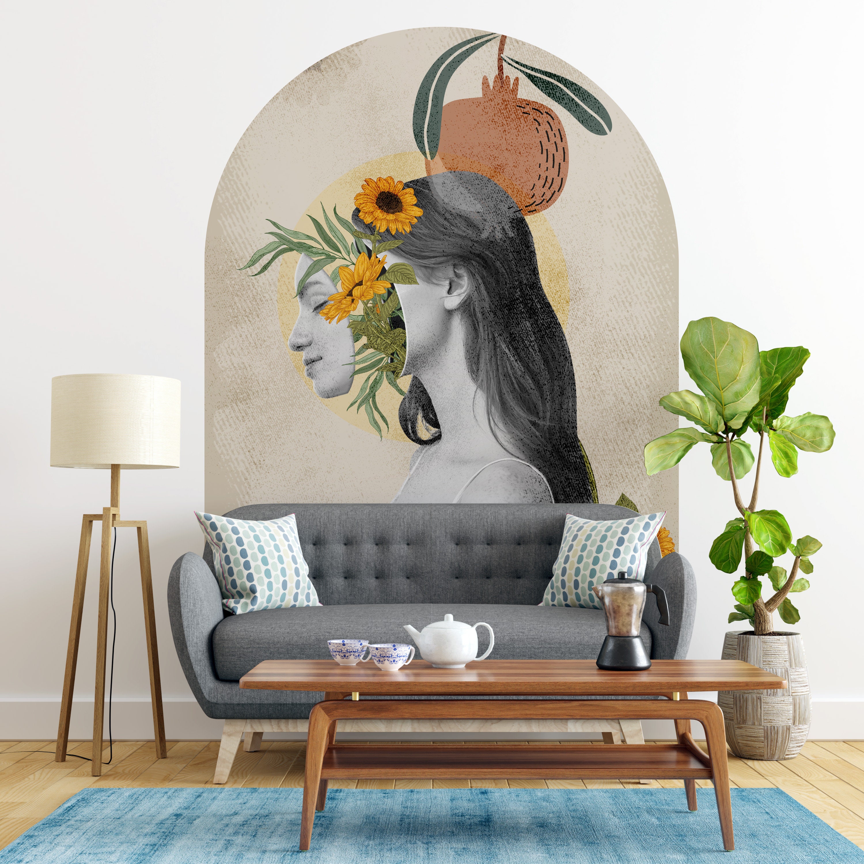 Abstract Wall Arch Decal Arch Wall Decal Bed Arch Decal Etsy