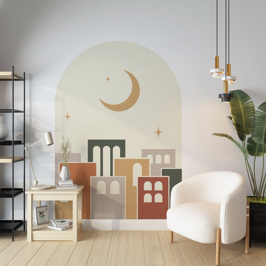 Arch Wall Decal Bed Arch Decal Living Room Wall Decal Etsy