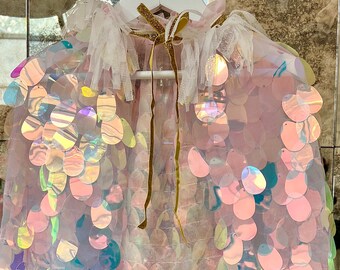 Sequin mermaid Cape, Cape, Princess Cape, Costume Cape, sequin Cape, Fancy Dress Cape, Girls Costume, Girls Dress Up, kids festival