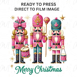Merry Christmas Nutcracker DTF Transfer: Holiday Apparel Design