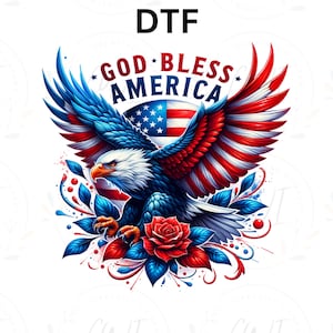 Bold Eagle American Flag, Independents Day, Patriotic,  DTF Transfer, DTF Transfer ready to press, Heat Transfers,  Direct To Film Transfer