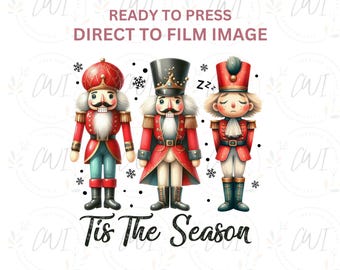 Merry Christmas Nutcracker DTF Transfers, Custom Nutcracker Heat Transfer, DTF Transfers, Holiday Season, Winter Design, Direct To Film