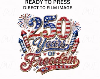 Patriotic Dtf Transfer Rhinestone Heat Press Design Usa Anniversary Shirt Graphic Ready Iron America 250 Milestone Celebration Independence
