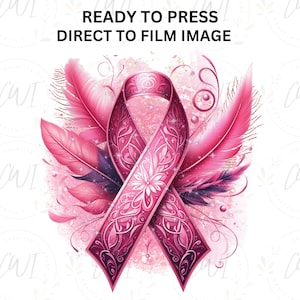 Pink Ribbon, Cancer Sucks,  Cancer Ribbon, DTF Transfer ready to press, DTF Prints, Stay Strong, Image Transfer, Direct To Film Transfer