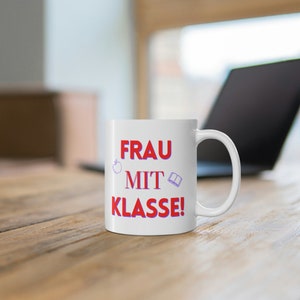 Frau mit Klasse Deutschlehrer Tasse