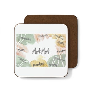 MAMA mum multi language coaster with Mum Mam Mom Maman Madre Mutter Mamma Mamãe